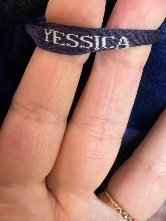 Vintage Navy Blue Velvet Blazer Jacket  Women's Tailored Coat - Picture 4 of 10